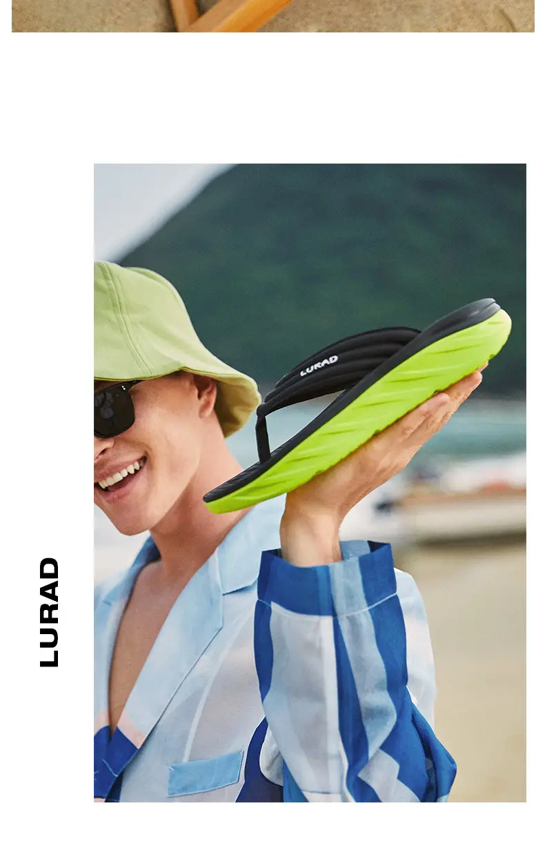 Men's Black Slip-On Flip Flops with Non-Slip Sole — feature 12