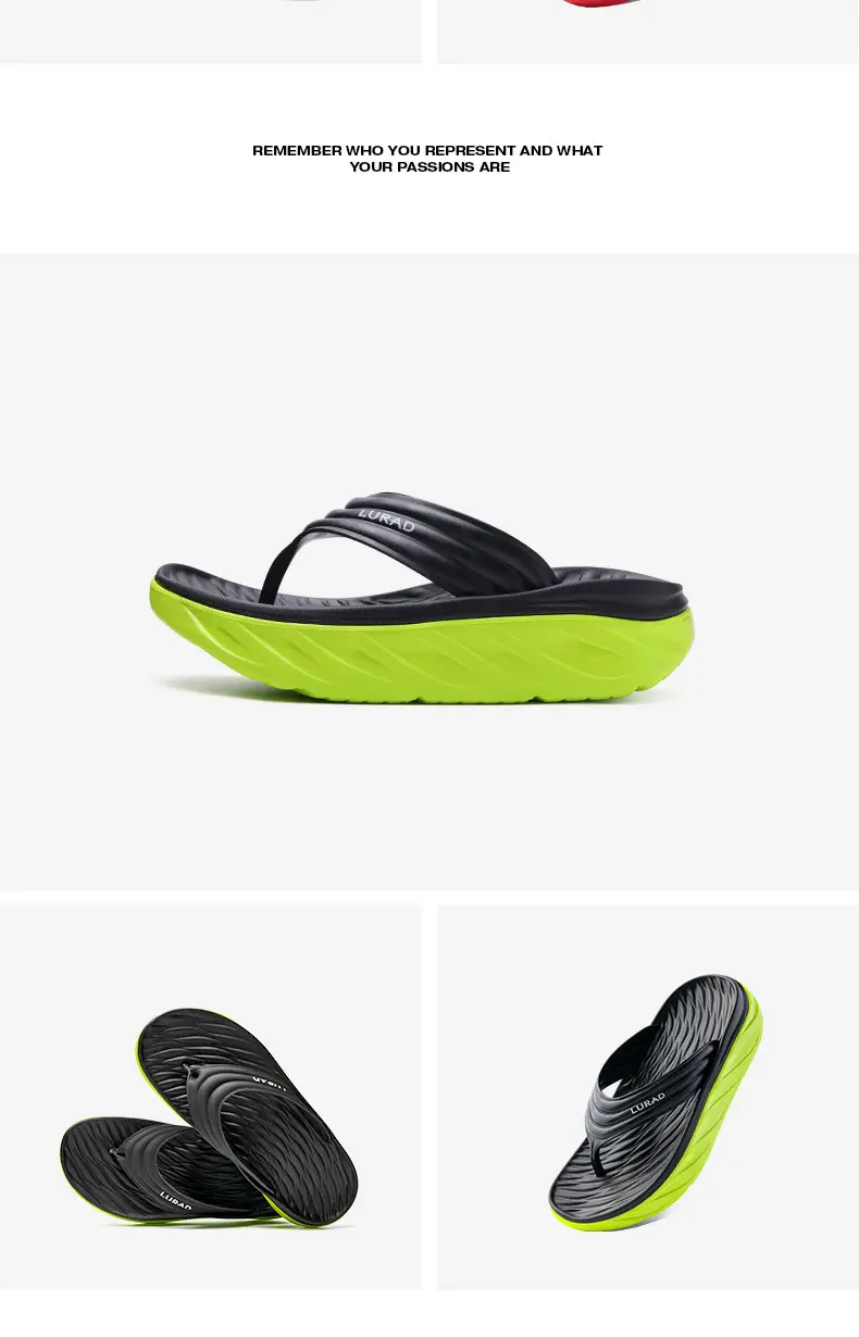 Men's Black Slip-On Flip Flops with Non-Slip Sole — feature 16