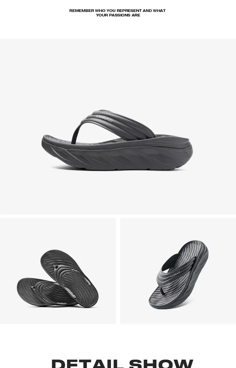 Men's Black Slip-On Flip Flops with Non-Slip Sole — feature 17