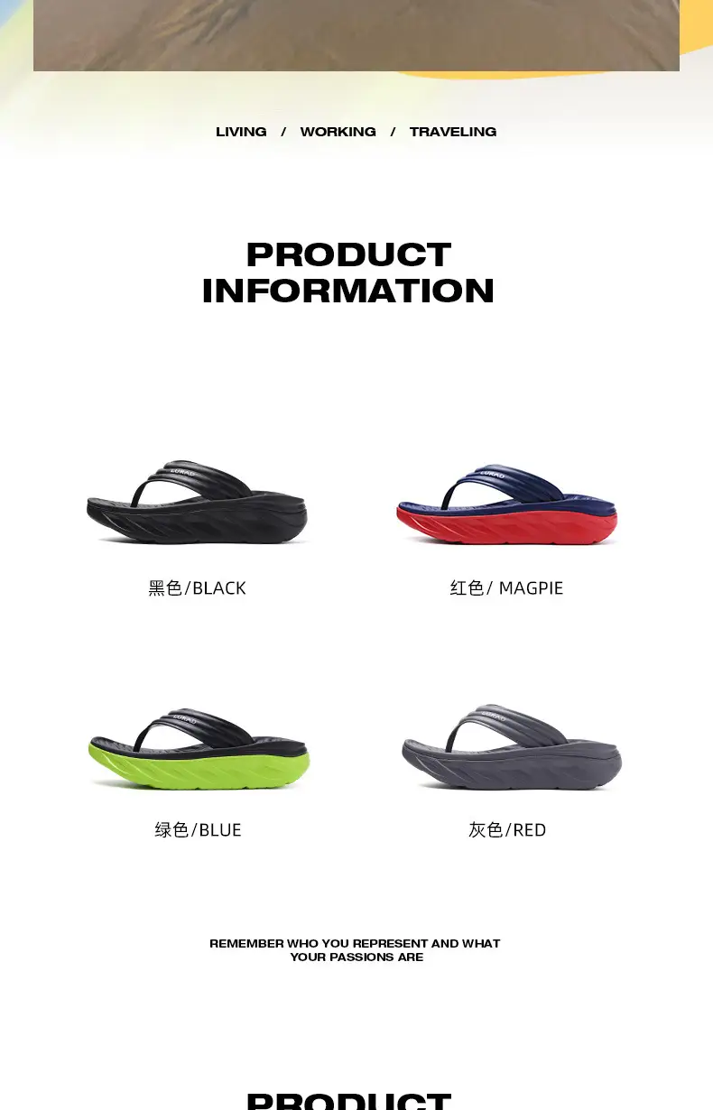 Men's Black Slip-On Flip Flops with Non-Slip Sole — feature 3