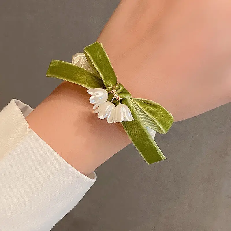 Lily Flower Hair Rope with Sweet Bow Accessory - Image 6