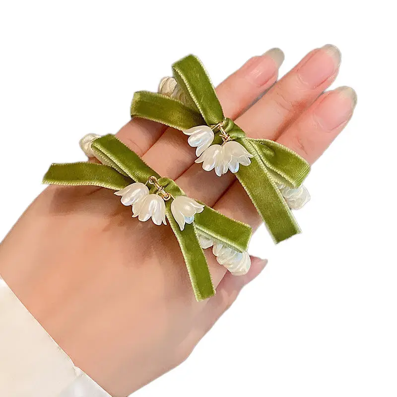 Lily Flower Hair Rope with Sweet Bow Accessory - Image 8