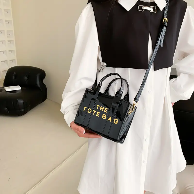 Pink Korean Letter Shoulder Tote Bag for Women - Image 7