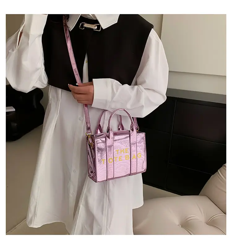 Pink Korean Letter Shoulder Tote Bag for Women — feature 16