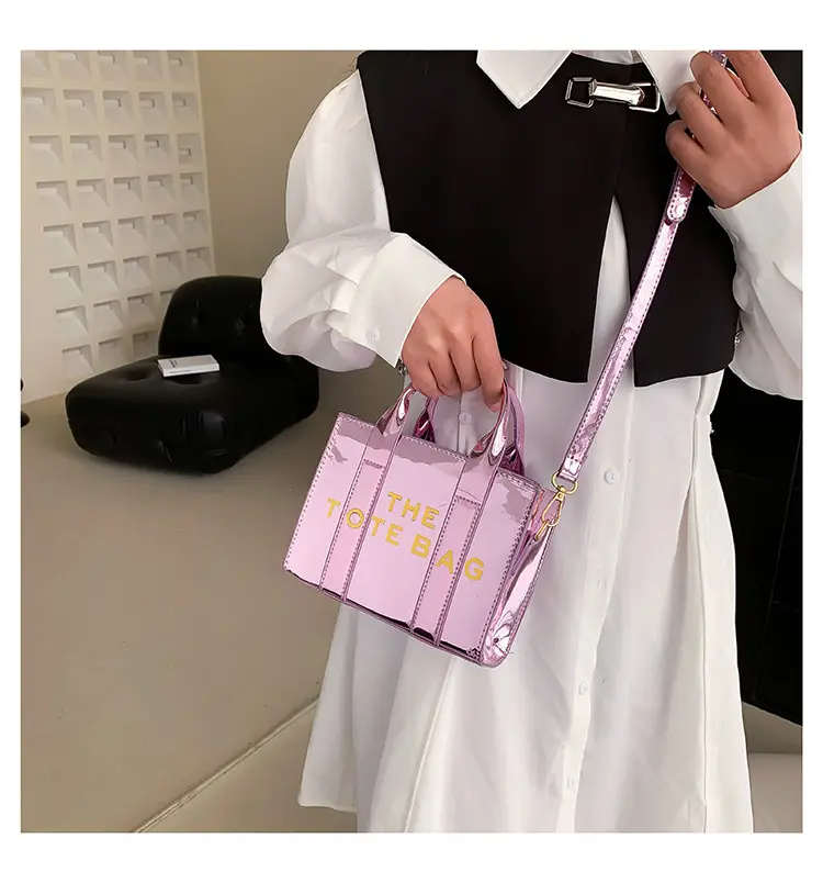 Pink Korean Letter Shoulder Tote Bag for Women — feature 17