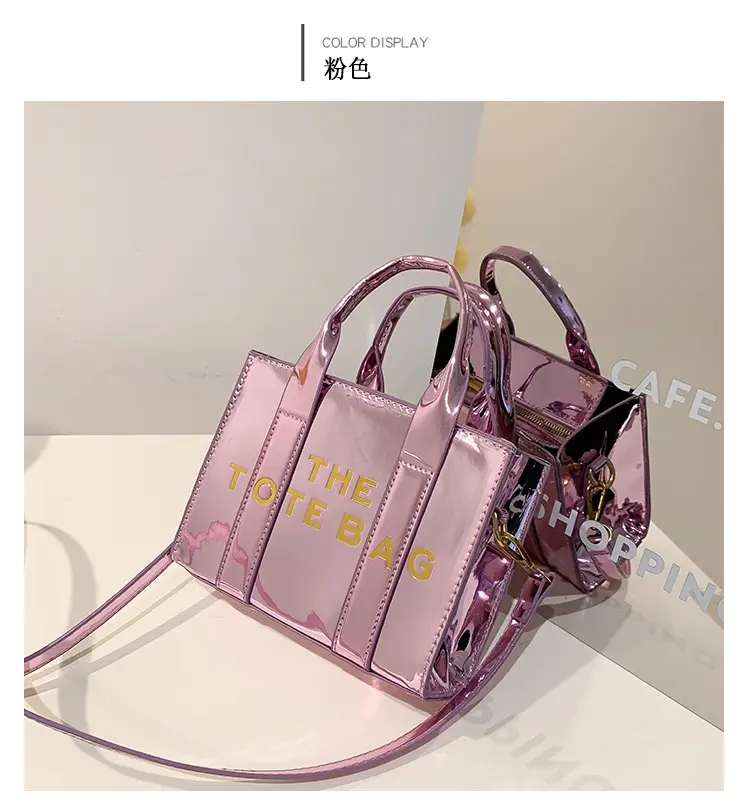 Pink Korean Letter Shoulder Tote Bag for Women — feature 24