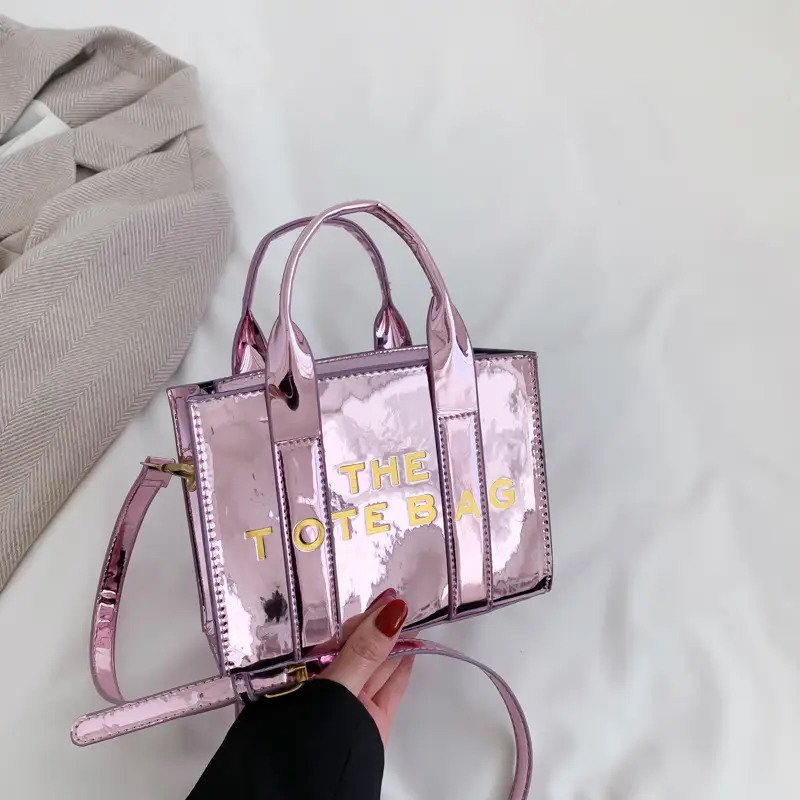 Pink Korean Letter Shoulder Tote Bag for Women - Image 3