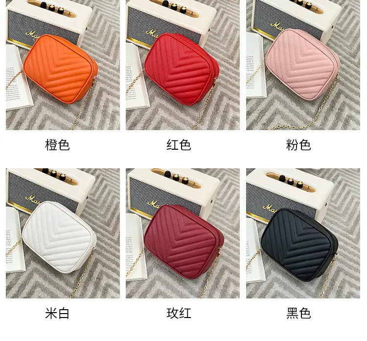 Red Quilted Chain Shoulder Bag for Women — feature 19