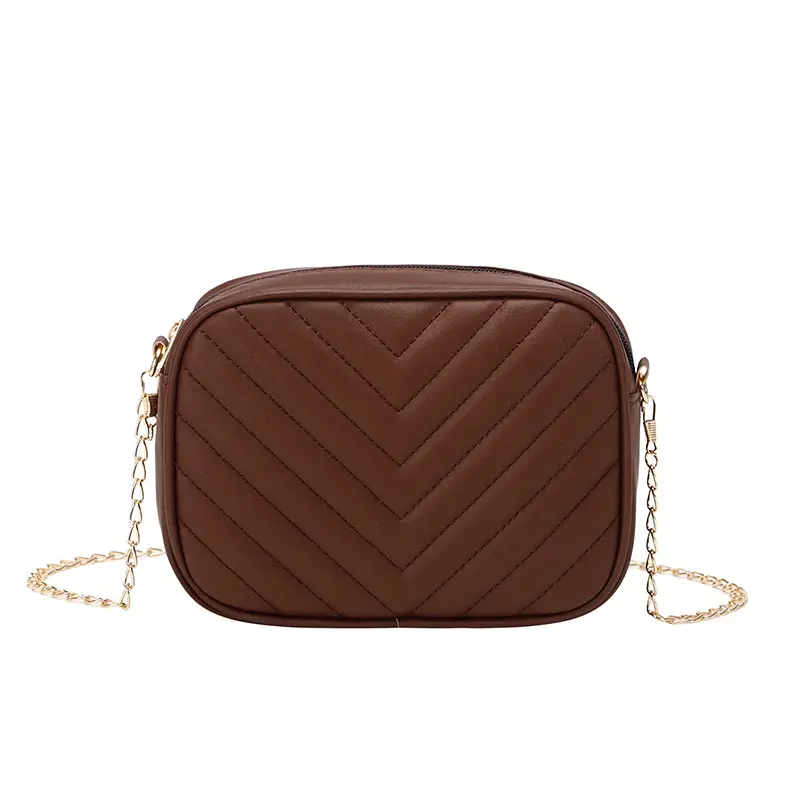 Red Quilted Chain Shoulder Bag for Women - Image 5