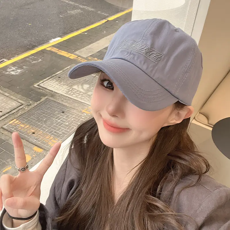 Korean Letter Embroidered Baseball Cap for Women Orange — feature 6