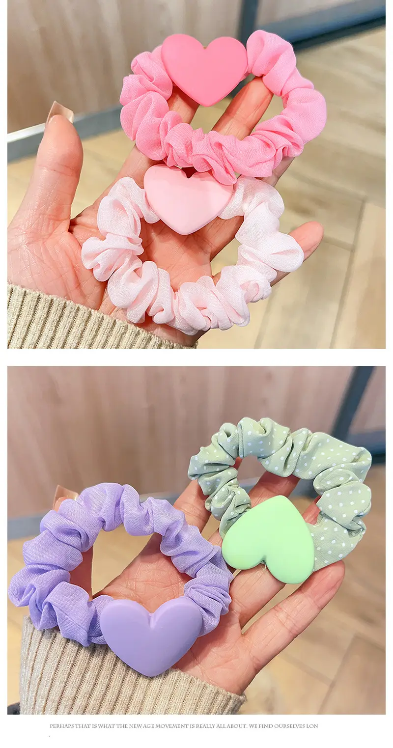 Korean Style Heart & Flower Hair Rings for Girls — feature 4