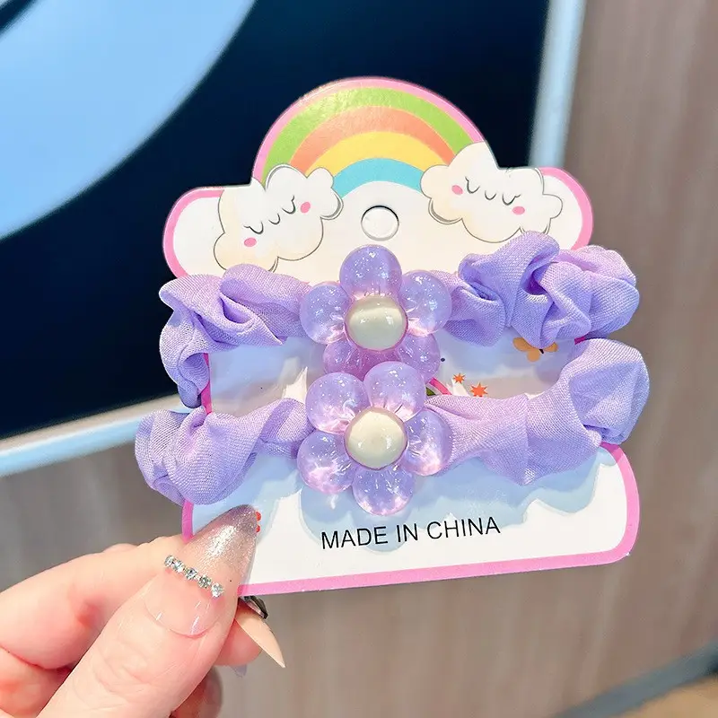 Korean Style Heart & Flower Hair Rings for Girls - Image 10