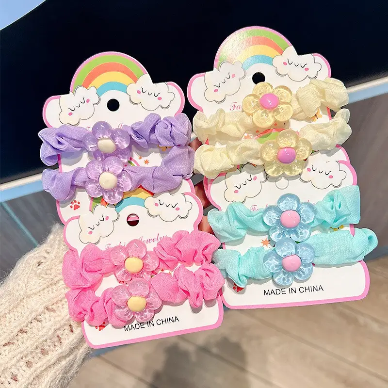 Korean Style Heart & Flower Hair Rings for Girls - Image 8