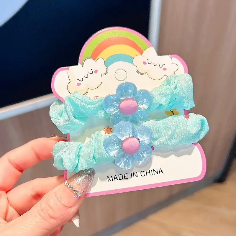 Korean Style Heart & Flower Hair Rings for Girls - Image 9