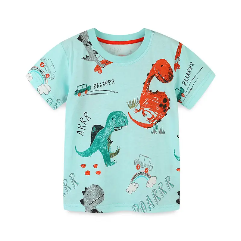 Kids Dinosaur Printed Light Blue T-Shirt Boys Summer Wear - Image 7