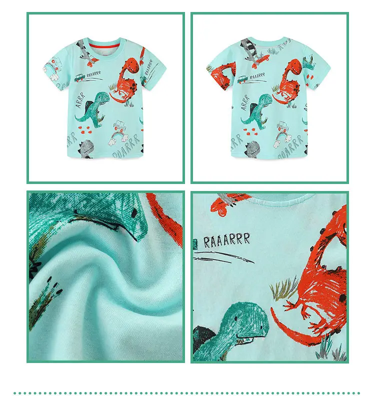 Kids Dinosaur Printed Light Blue T-Shirt Boys Summer Wear — feature 6