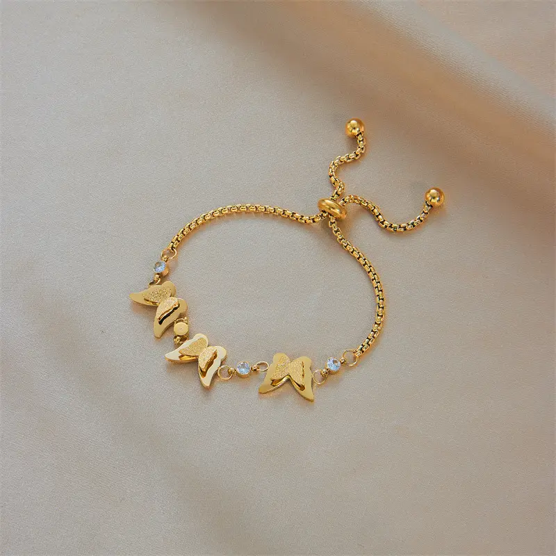 Retro Gold Butterfly Chain Bracelet for Women