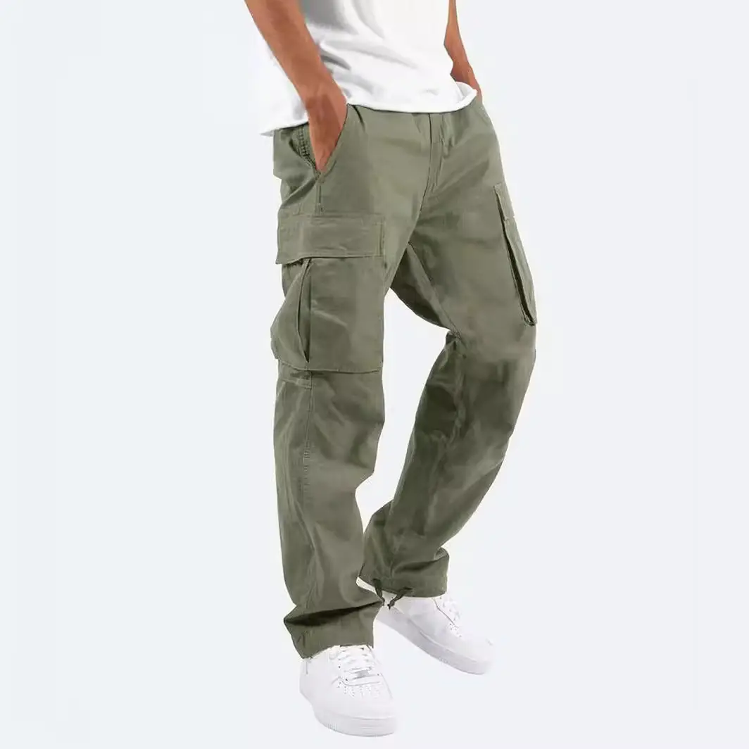 2022 Men Navy Blue Drawstring Multi-Pocket Pants - Image 8