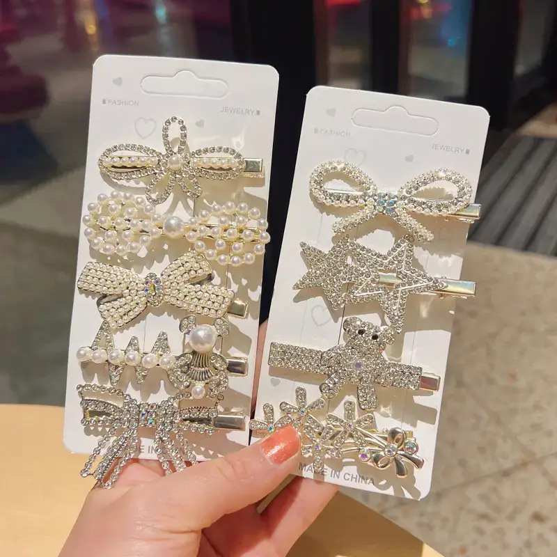 Pearl Rhinestone Wheat Fringe Hairpin Women's Back of Head Ball Head Disc Hair Artifact Temperament Ponytail Buckle Clip Headdress — feature 2