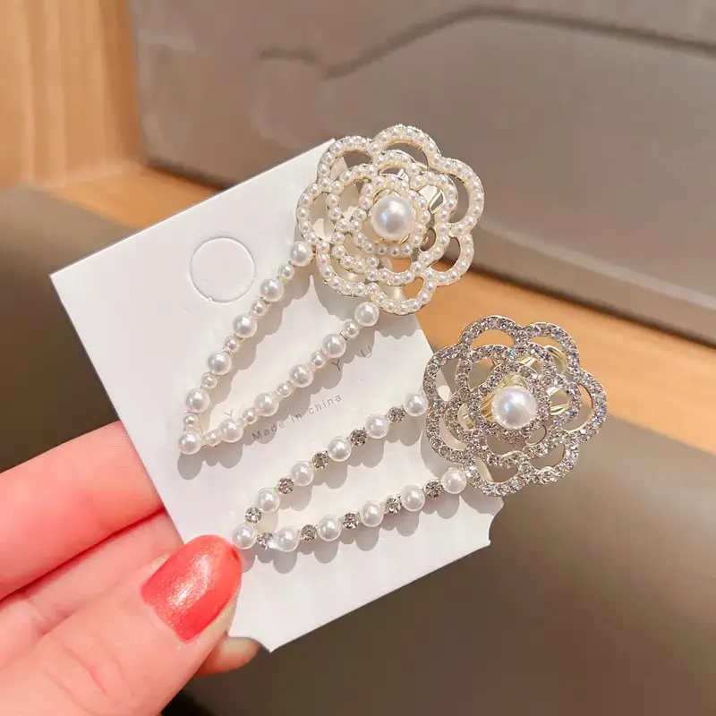 Pearl Rhinestone Wheat Fringe Hairpin Women's Back of Head Ball Head Disc Hair Artifact Temperament Ponytail Buckle Clip Headdress — feature 6