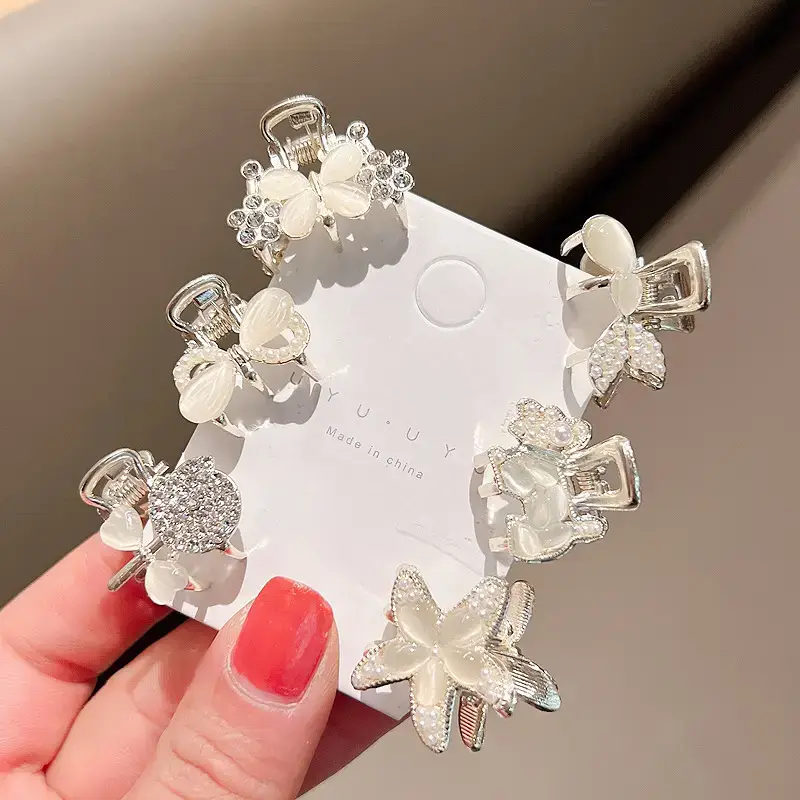 Pearl Rhinestone Wheat Fringe Hairpin Women's Back of Head Ball Head Disc Hair Artifact Temperament Ponytail Buckle Clip Headdress — feature 8
