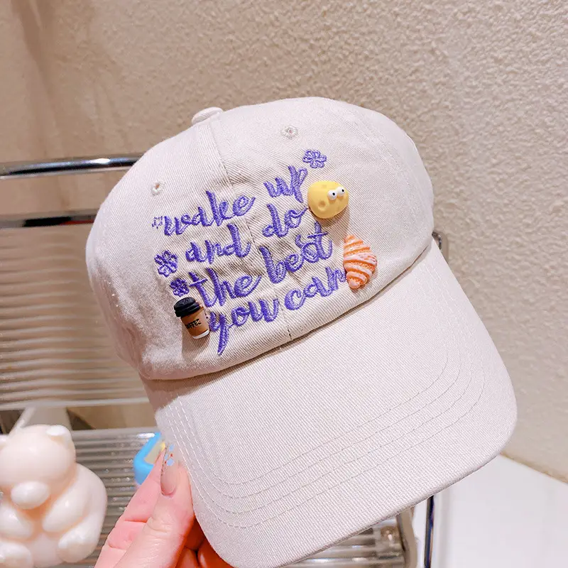 Pink Embroidered Baseball Cap for Girls Spring Summer 2023