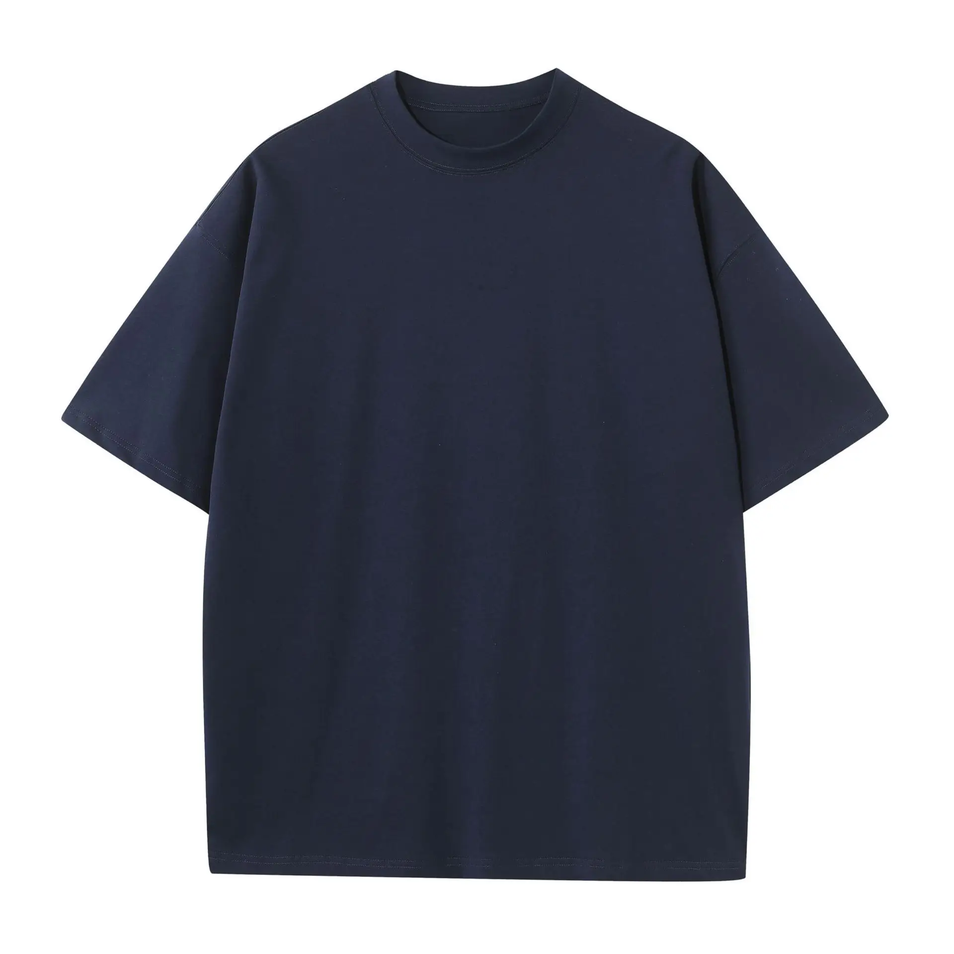 Men Black Cotton T-Shirt Round Neck Loose Fit - Image 5