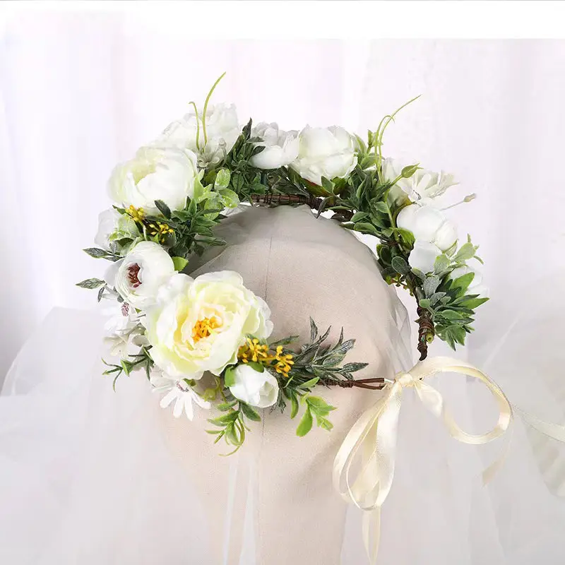 Wholesale Floral Hair Band for Girls Wedding Headdress - Image 3