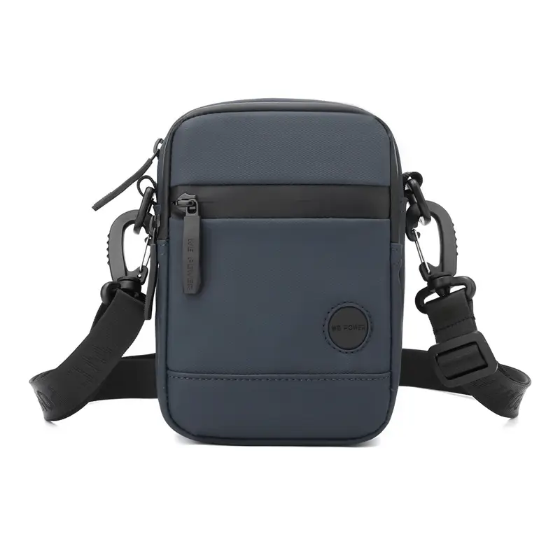 Men's Black Mini Shoulder Bag with Mobile Pocket - Image 3