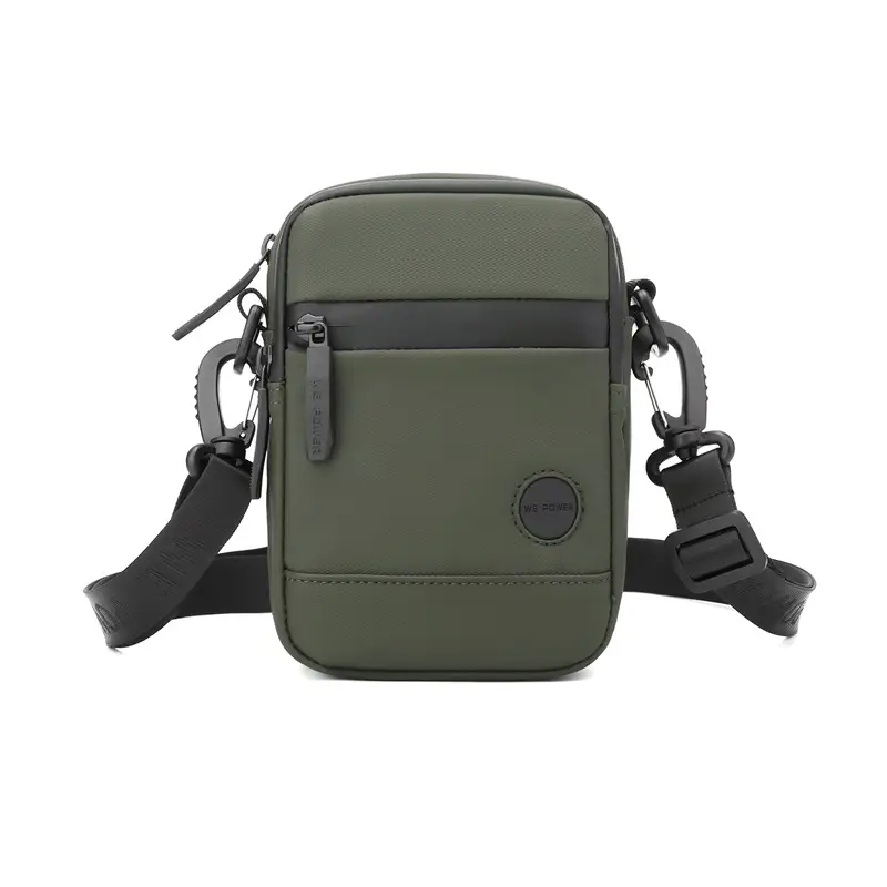 Men's Black Mini Shoulder Bag with Mobile Pocket - Image 4
