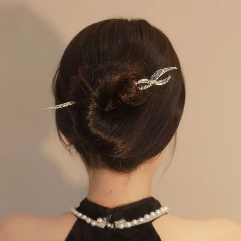 Retro Fishtail Hairpin with Ancient Cross Design - Image 4