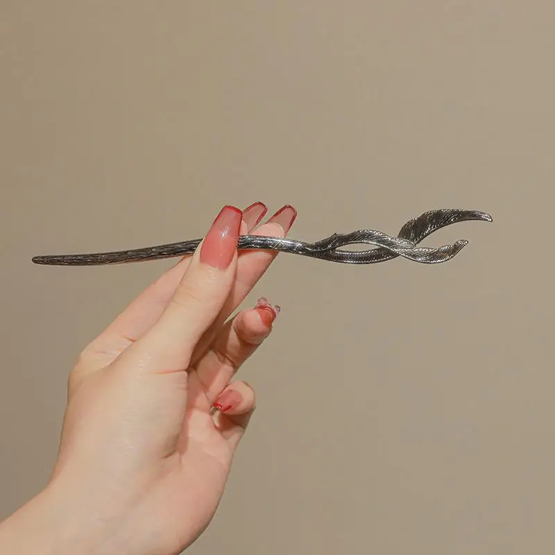 Retro Fishtail Hairpin with Ancient Cross Design - Image 2