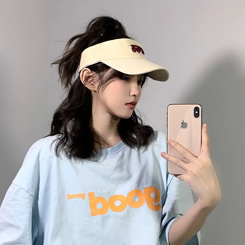 Women's Adjustable Sun Visor Hat with Logo