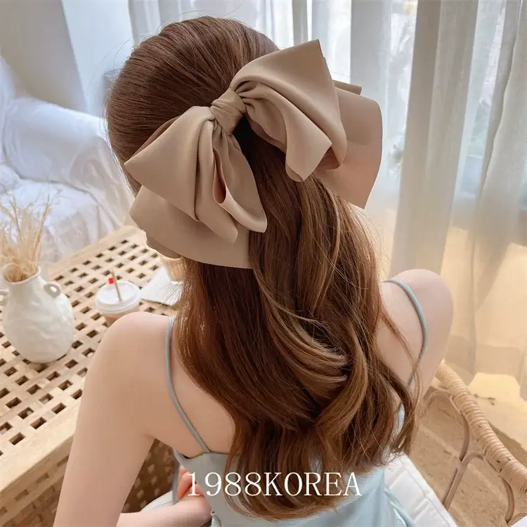 Red Satin Bow Hairpin for Women — feature 2
