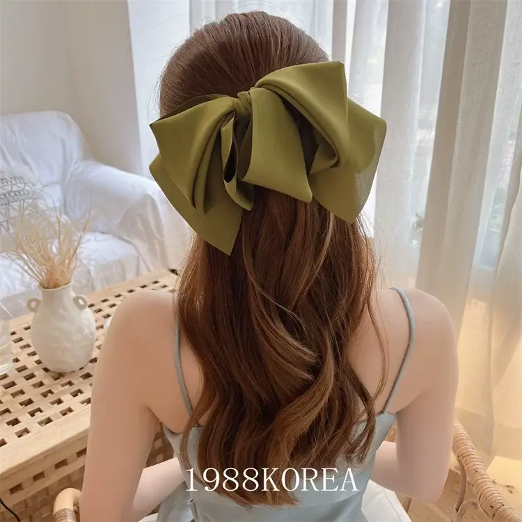Red Satin Bow Hairpin for Women — feature 7