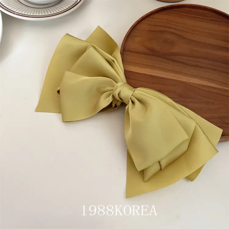 Red Satin Bow Hairpin for Women - Image 3
