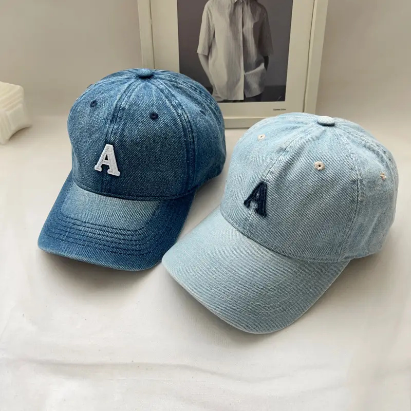 Women's Blue Denim Duck Cap with Curved Eave - Image 4