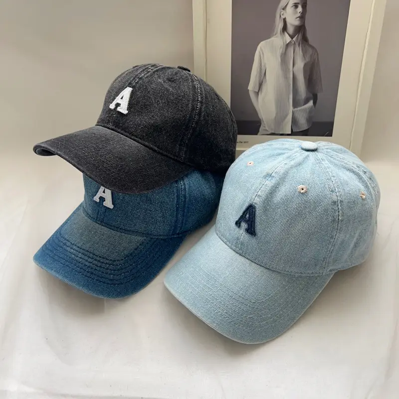 Women's Blue Denim Duck Cap with Curved Eave - Image 7
