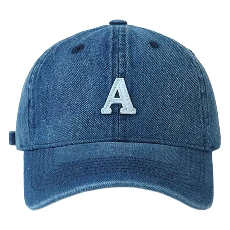Women's Blue Denim Duck Cap with Curved Eave
