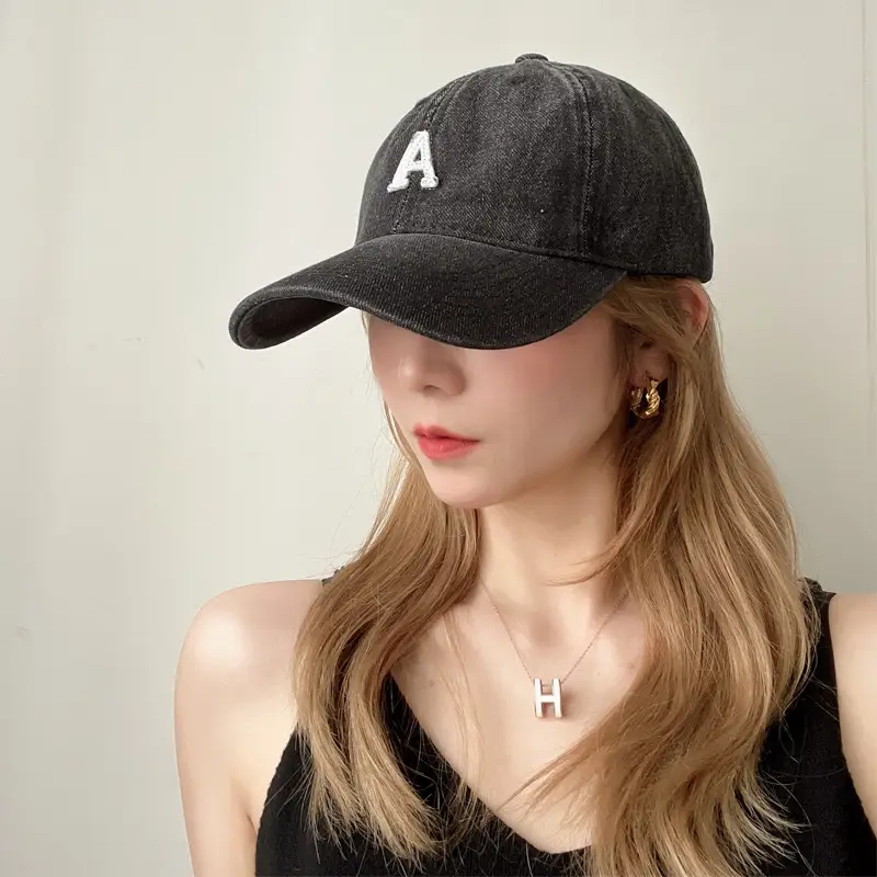 Women's Blue Denim Duck Cap with Curved Eave - Image 3