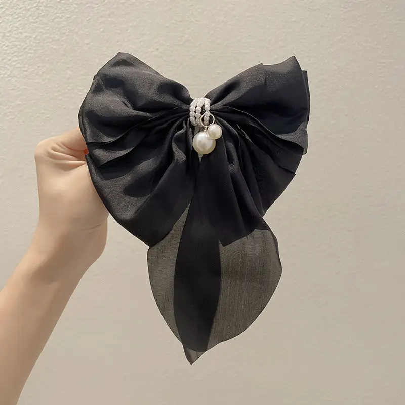 Oversized Pearl Bow Hairpin Clip White — feature 7