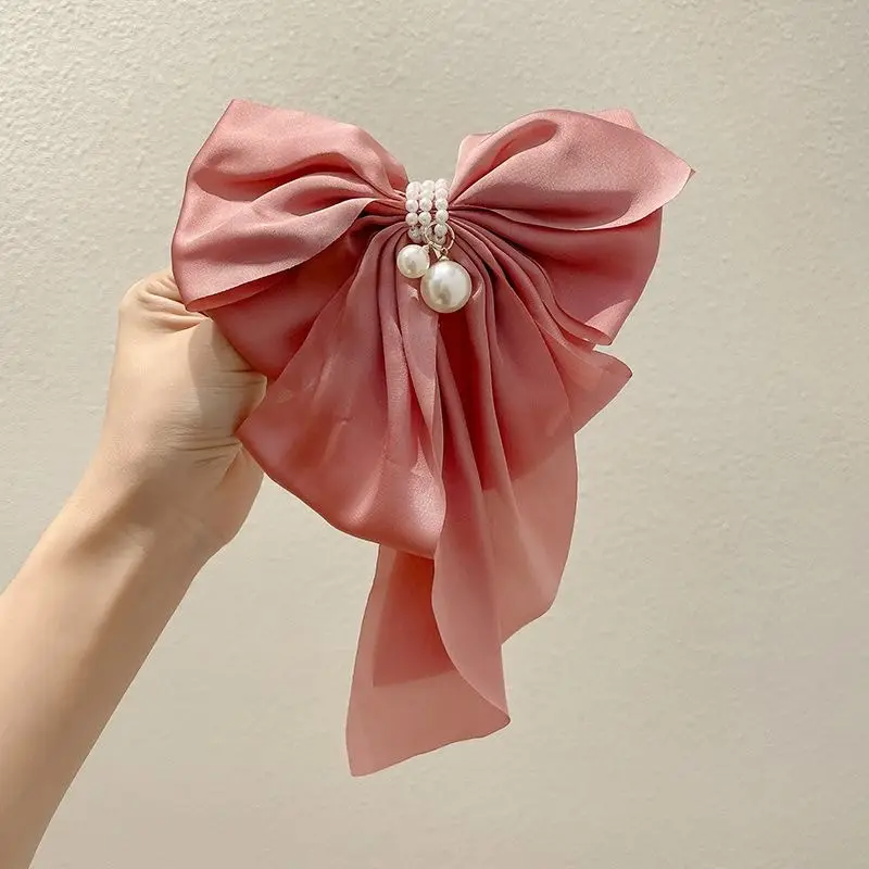 Oversized Pearl Bow Hairpin Clip White — feature 8