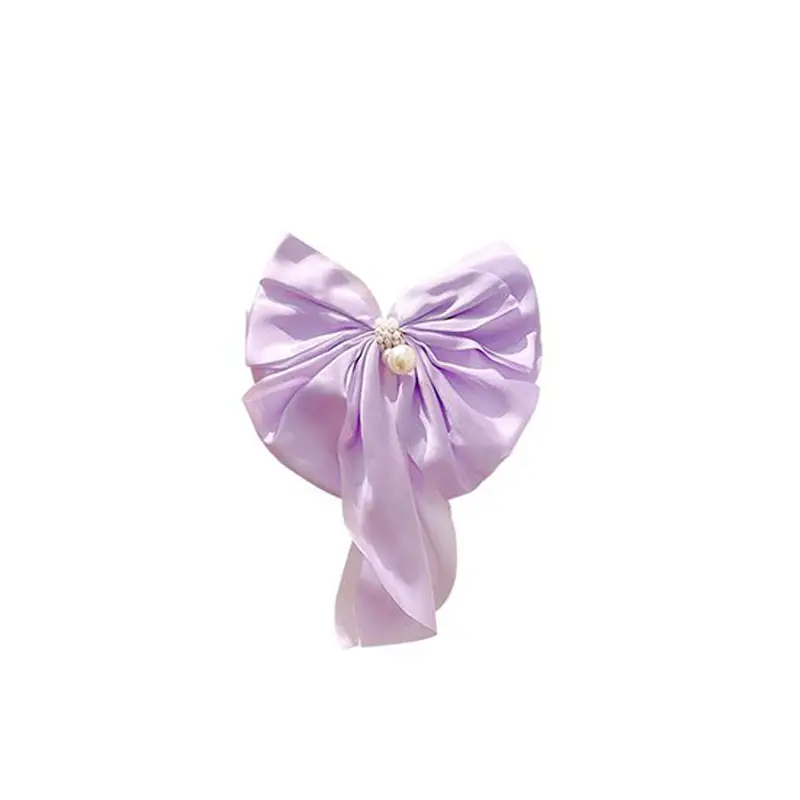 Oversized Pearl Bow Hairpin Clip White - Image 5