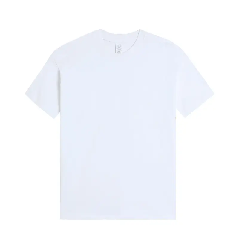Men Cotton T-Shirt Light Purple Loose Sleeve Crewneck