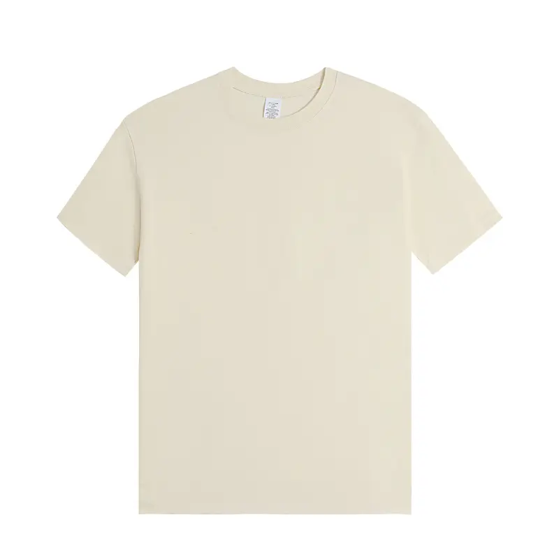 Men Cotton T-Shirt Light Purple Loose Sleeve Crewneck