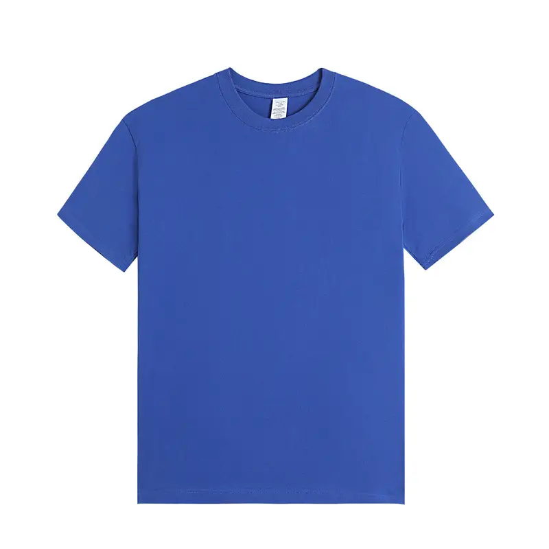 Men Cotton T-Shirt Light Purple Loose Sleeve Crewneck
