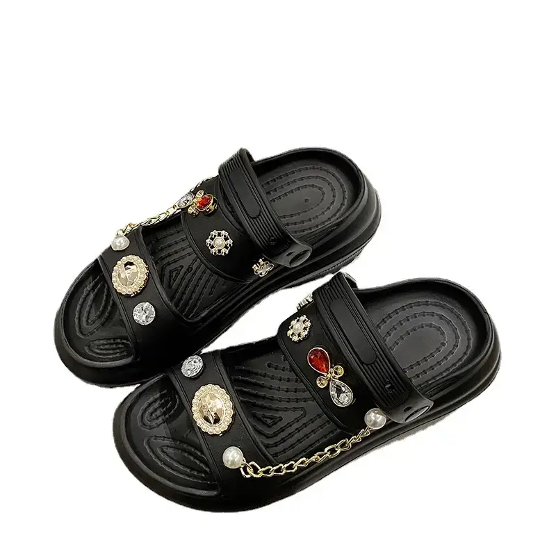 2023 cross-border summer new women's platform height increasing sandals DIY parent-child high heel foreign trade hot sandals wholesale