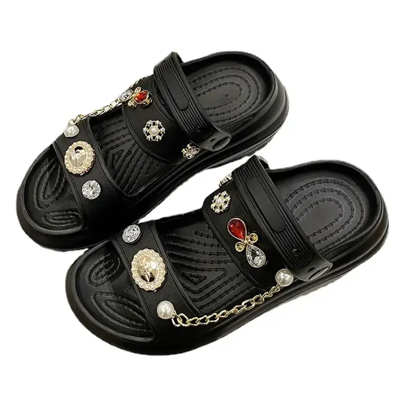 2023 cross-border summer new women's platform height increasing sandals DIY parent-child high heel foreign trade hot sandals wholesale