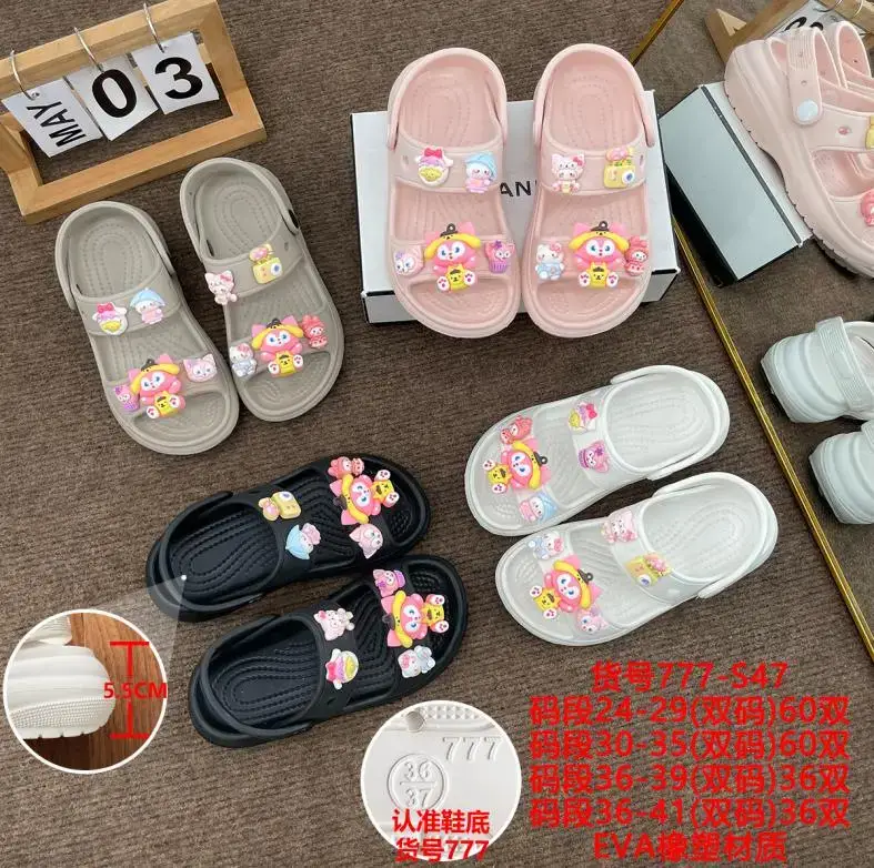 2023 cross-border summer new women's platform height increasing sandals DIY parent-child high heel foreign trade hot sandals wholesale