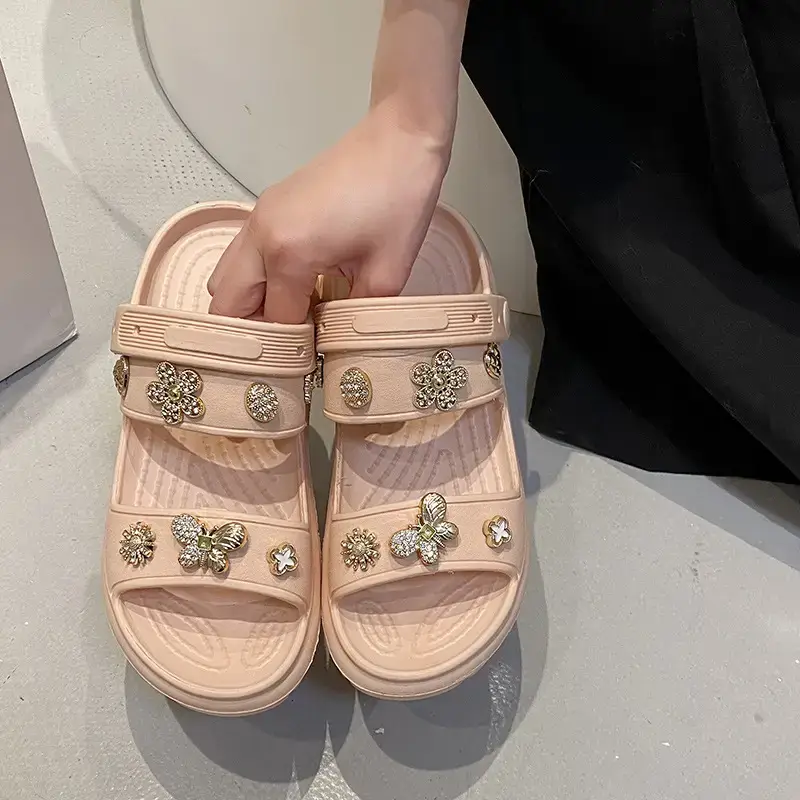 2023 cross-border summer new women's platform height increasing sandals DIY parent-child high heel foreign trade hot sandals wholesale
